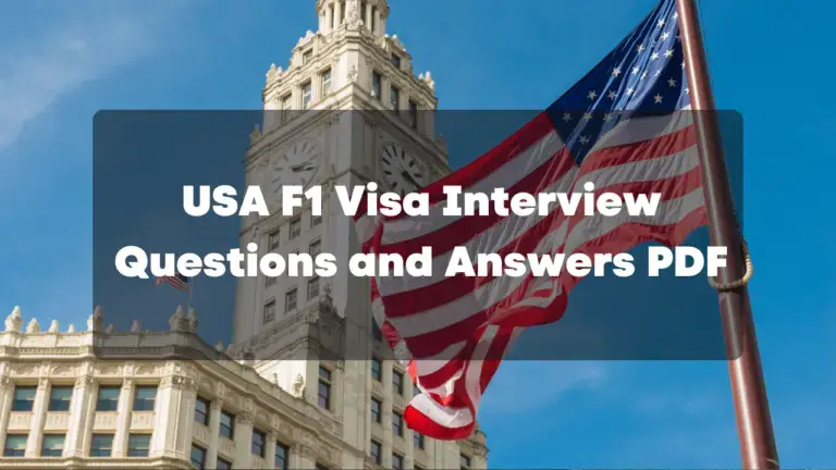 USA F1 Visa Interview Questions and Answers PDF